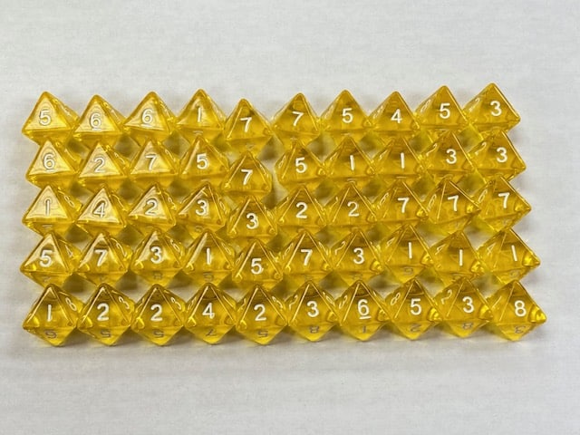 HD Transparent Yellow d8 set of 50 - DiceEmporium.com