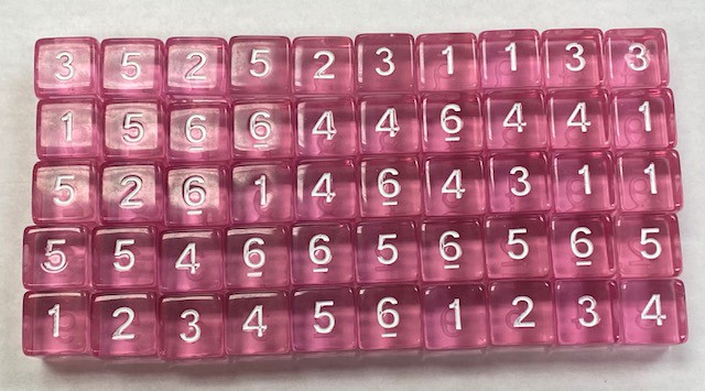 HD Transparent Pink d6 set of 50 - DiceEmporium.com