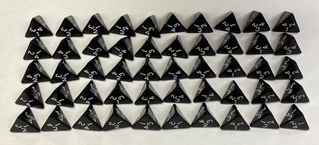 HD Opaque Black d4 set of 50 - DiceEmporium.com