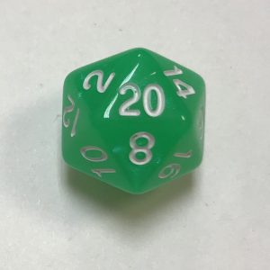 20 Sided Green Aurora Borealis Dice - DiceEmporium.com