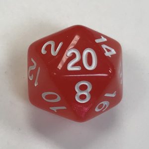 20 Sided Red Aurora Borealis Dice - DiceEmporium.com