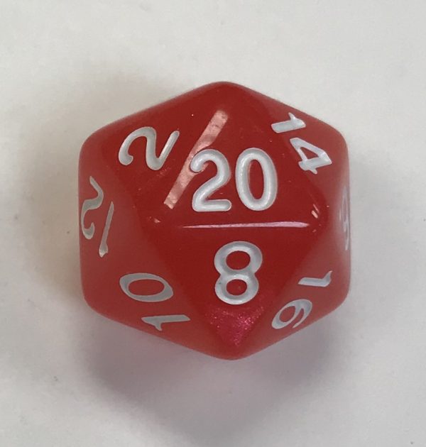 20 Sided Red Aurora Borealis Dice - DiceEmporium.com