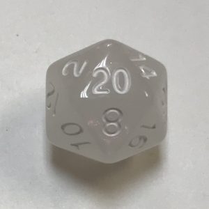 20 Sided Pink Frost Aurora Borealis Dice - DiceEmporium.com