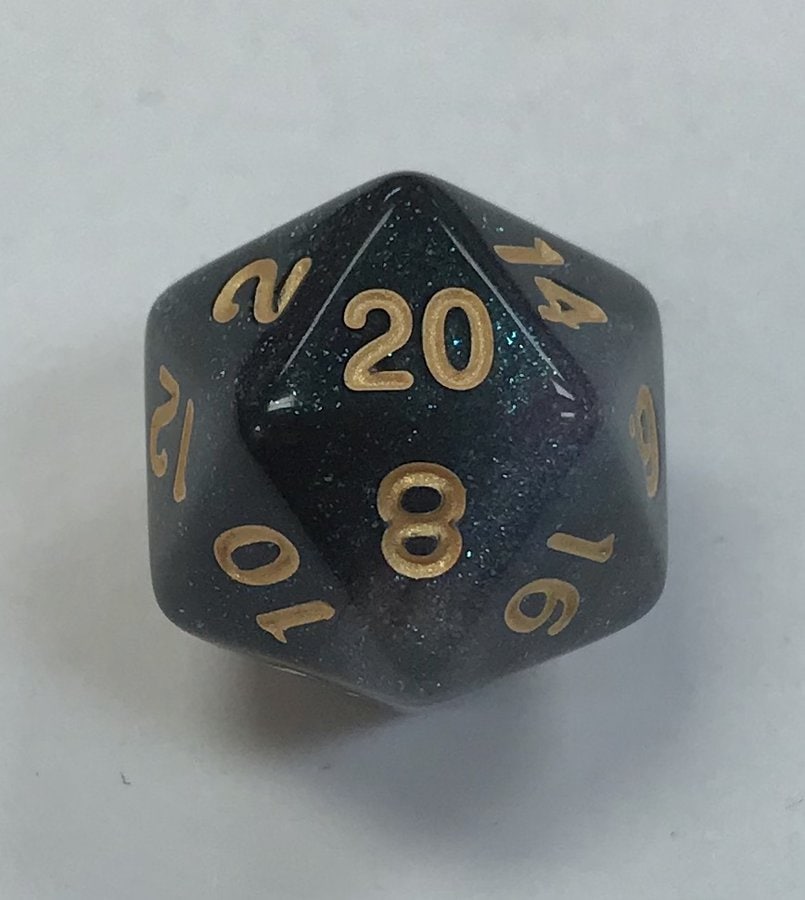 20 Sided Emerald Aurora HD Dice - DiceEmporium.com