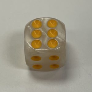 HD White/yellow 16mm d6 - DiceEmporium.com