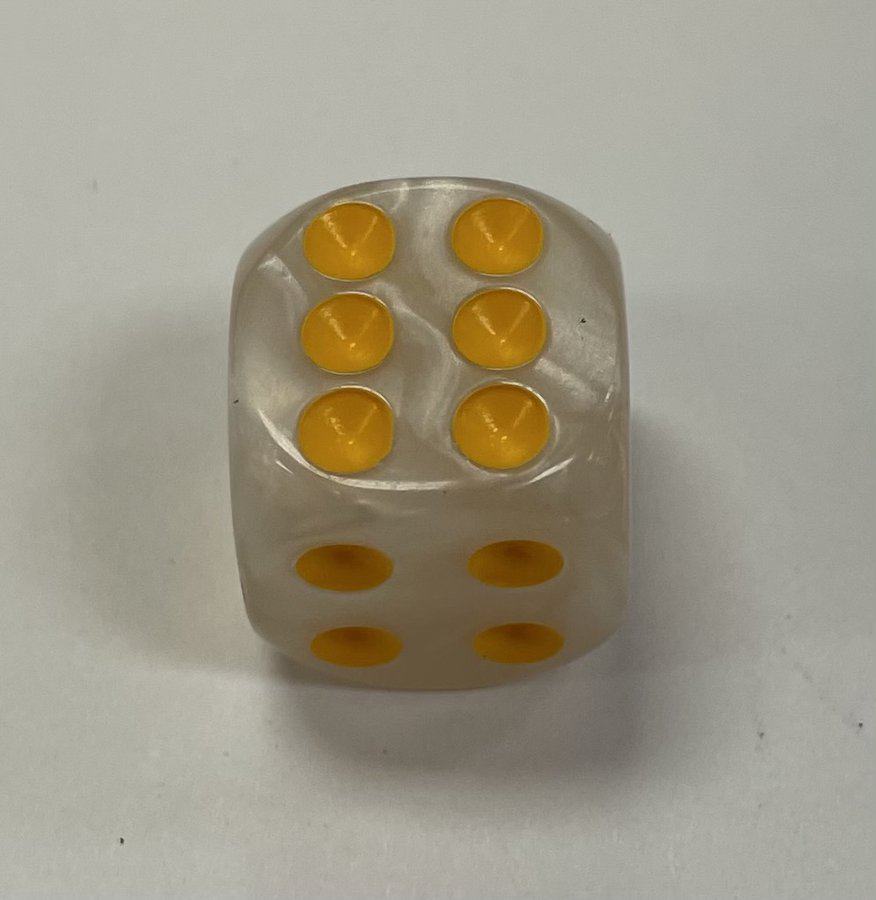 HD White/yellow 16mm d6 - DiceEmporium.com