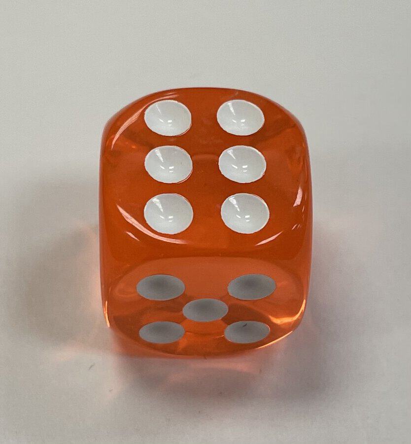 HD Transparent Orange 16mm d6 - DiceEmporium.com