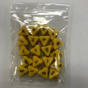 Yellow Opaque d8 HD Set of 20 Dice - 8 Sided - DiceEmporium.com