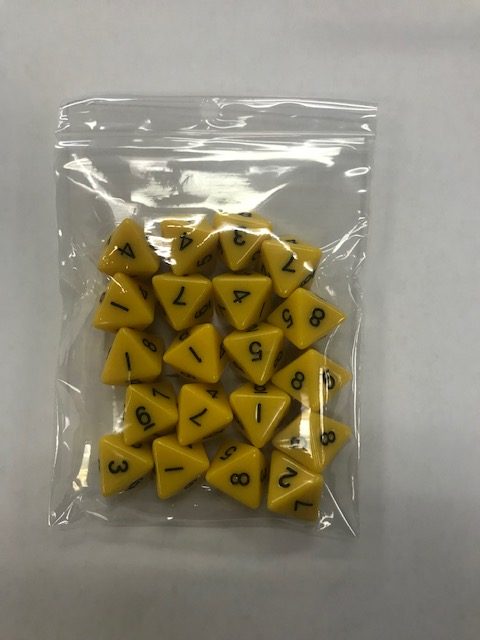 Yellow Opaque d8 HD Set of 20 Dice - 8 Sided - DiceEmporium.com