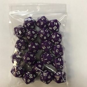 Purple Opaque d20 HD Set of 20 Dice - 20 Sided - DiceEmporium.com