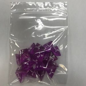 Purple Transparent d4 HD Set of 20 Dice - 4 Sided - DiceEmporium.com