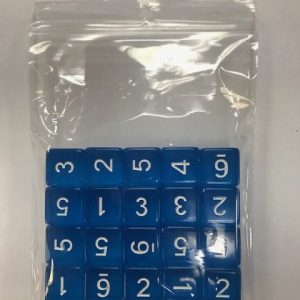 Blue Transparent d6 HD Set of 20 Dice - 6 Sided - DiceEmporium.com