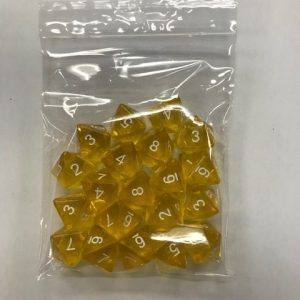 Yellow Transparent d8 HD Set of 20 Dice - 8 Sided - DiceEmporium.com