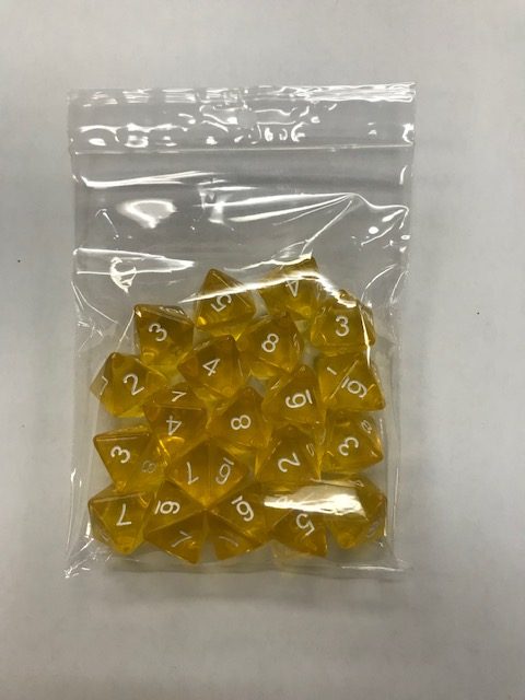 Yellow Transparent d8 HD Set of 20 Dice - 8 Sided - DiceEmporium.com