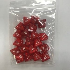 Red White Pearl d8 HD Set of 20 Dice - 8 Sided - DiceEmporium.com