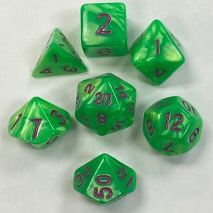 Green Purple Font Pearl Dice - DiceEmporium.com