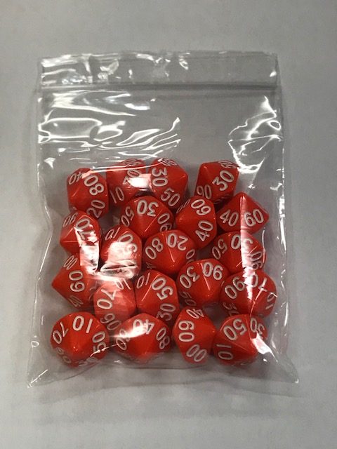 Orange d10 % HD Set of 20 Dice 10 Sided - DiceEmporium.com