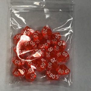 Orange Transparent d10 % HD Set of 20 Dice 10 Sided - DiceEmporium.com