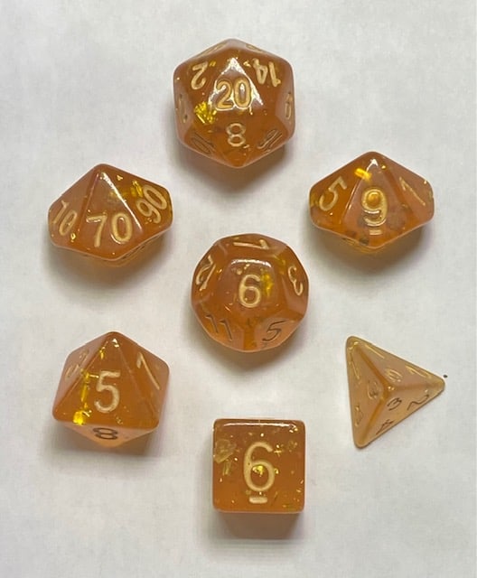 Millennium Amber 7 die set - DiceEmporium.com