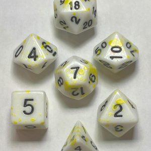 Yellow Splatter 7 die set - DiceEmporium.com