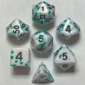 Green Splatter 7 die set - DiceEmporium.com