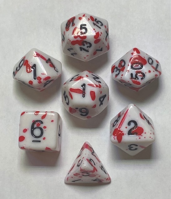 Blood Splatter 7 die set - DiceEmporium.com