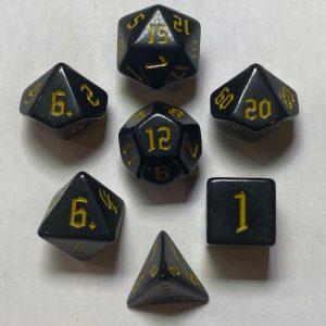Black Opaque Yellow Ink 7 die set - DiceEmporium.com
