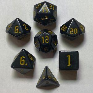 Black Opaque Yellow Ink 7 die set - DiceEmporium.com