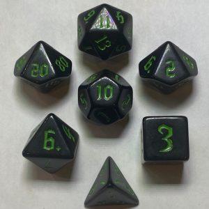 Black Opaque Blue Ink 7 die set - DiceEmporium.com