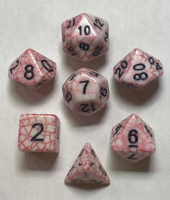 Red Web 7 die set - DiceEmporium.com