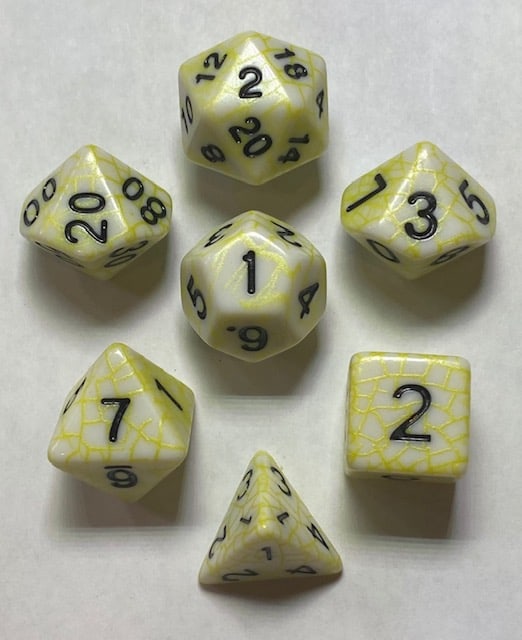 Yellow Web 7 die set - DiceEmporium.com