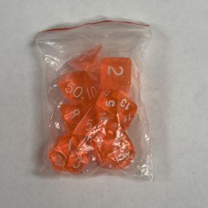 Transparent Orange 7 die set - Dice Emporium