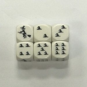 16mm Black Witch 6 Sided Dice - DiceEmporium.com