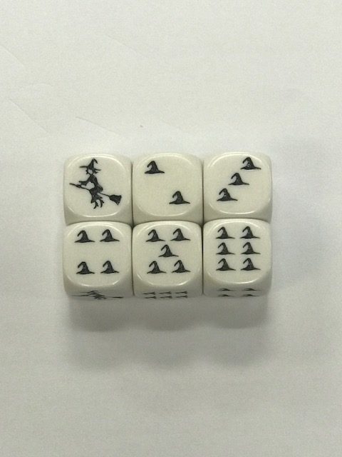 16mm Black Witch 6 Sided Dice - DiceEmporium.com