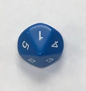 Blue D10 1-5 Twice - DiceEmporium.com