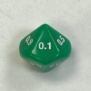 Green Tenths 16mm 10 Sided Decimal Dice - DiceEmporium.com