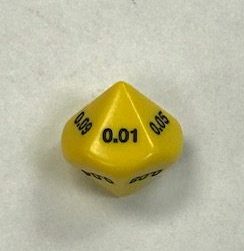 Yellow Hundredths 16mm 10 Sided Decimal Dice - DiceEmporium.com