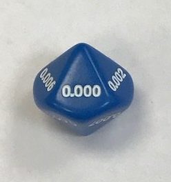 Blue Thousandths 16mm 10 Sided Decimal Dice - DiceEmporium.com