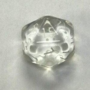 20 Sided Clear Transparent Top Imprint Dice - DiceEmporium.com