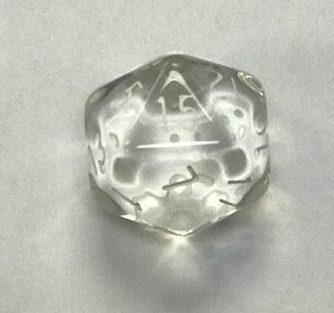 20 Sided Clear Transparent Top Imprint Dice - DiceEmporium.com