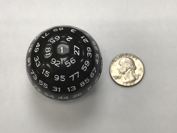 100 Sided Die Black/white - DiceEmporium.com