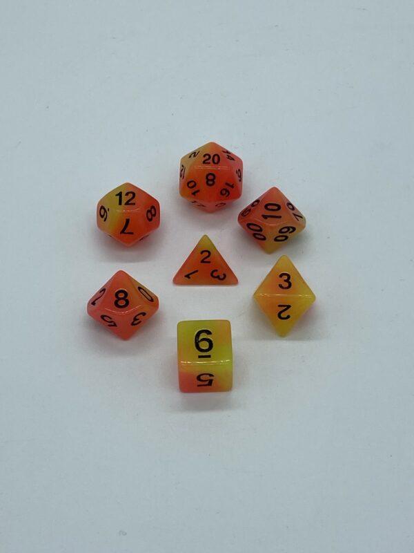 HD Orange Yellow Glow in the Dark Dice - The Dice Emporium