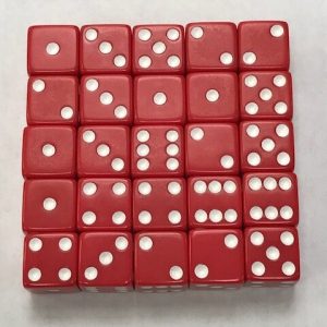 16mm Square Corner d6 Dice Sets (25)