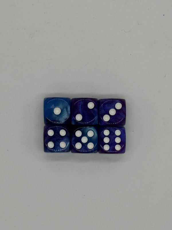 16mm Blue Dark Blue/white - Dice Emporium