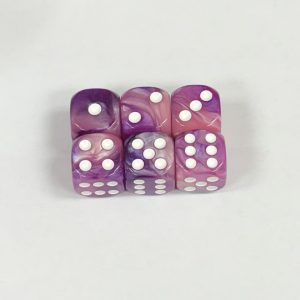16mm Rose-Red/white - Dice Emporium