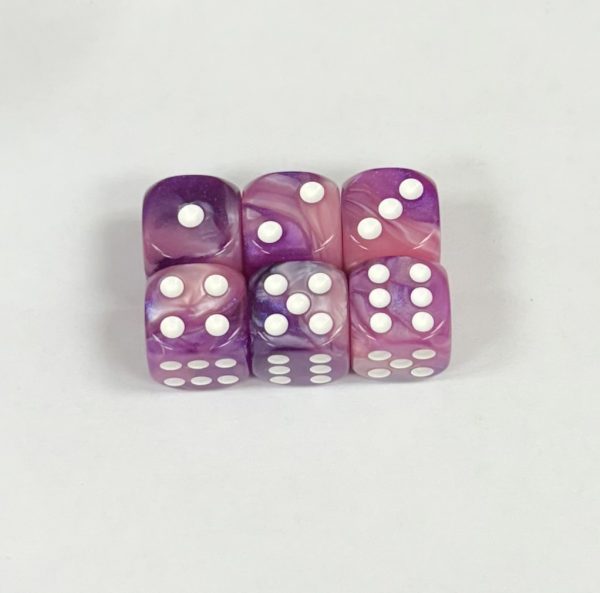 16mm Rose-Red/white - Dice Emporium