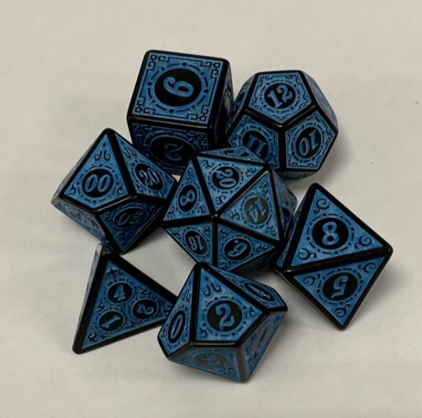 Blue Magic Flame 7 Die Set - DiceEmporium.com