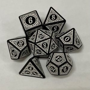 White Magic Flame 7 Die Set - DiceEmporium.com