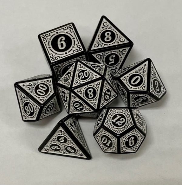 White Magic Flame 7 Die Set - DiceEmporium.com