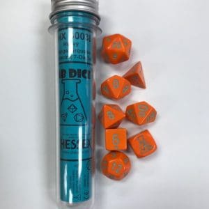 Heavy Orange/turquoise Lab dice - DiceEmporium.com